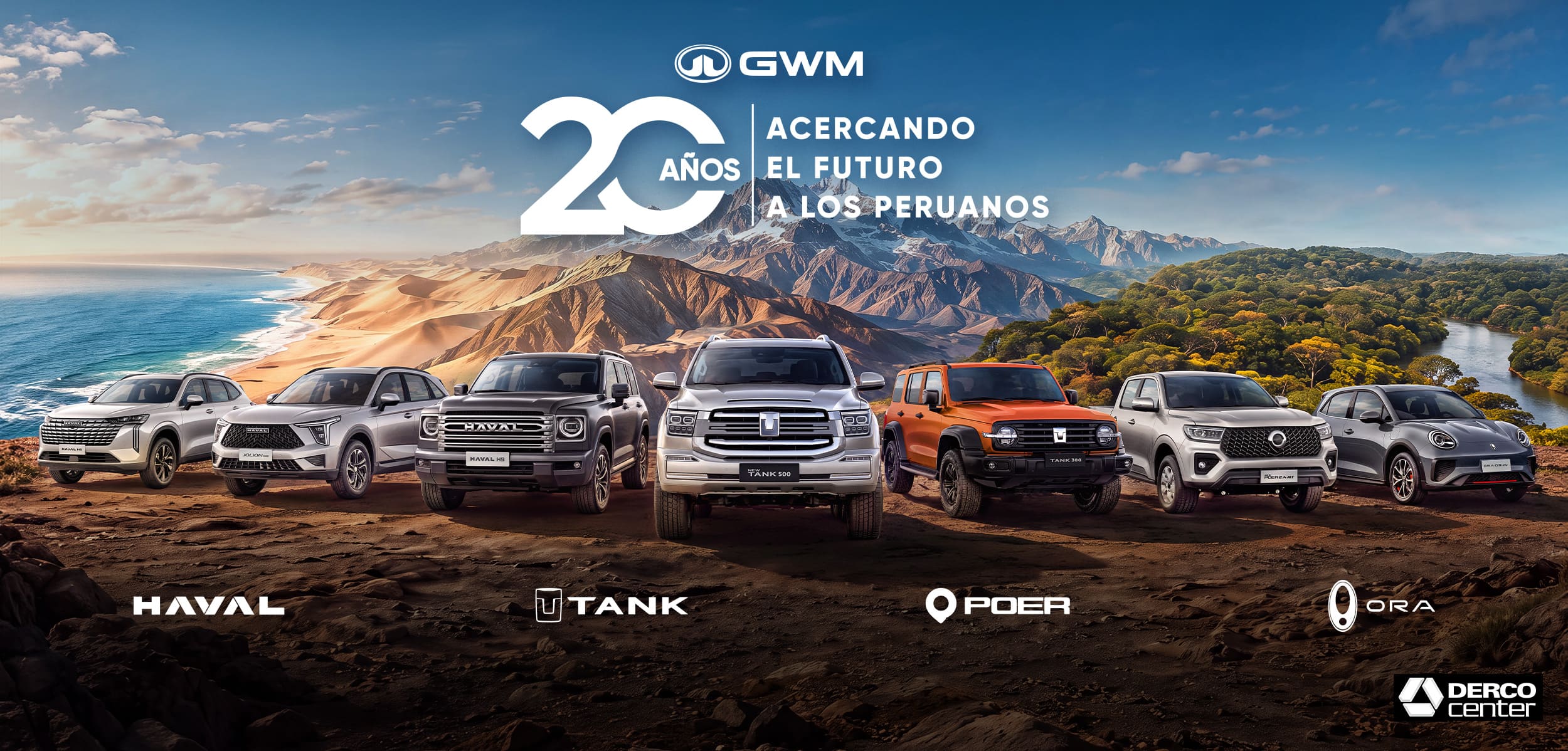GWM Perú, 20 años acercando el futuro a los peruanos. Haval, Tank, Poer y Ora. Derco Center.